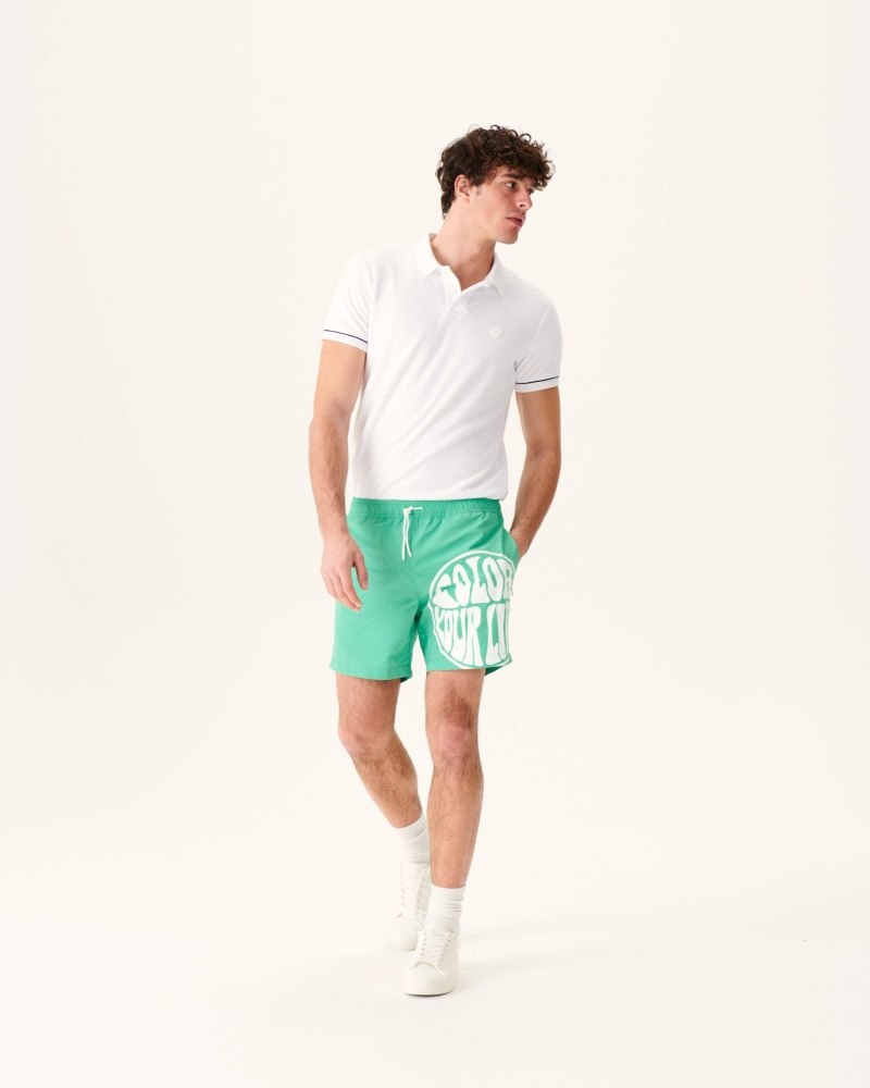 Swim Shorts ανδρικα JOTT Biarritz πρασινο ασπρα | KEY-5745