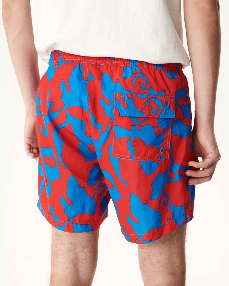 Swim Shorts ανδρικα JOTT Biarritz καμουφλάζ μπλε κοκκινα | OKC-7628